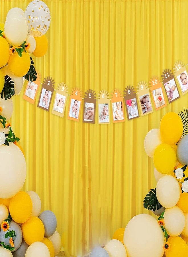 لافتة صور "جانكبايت صن شاين" لشهرين، بتصميم بوهيمي محايد بألوان قوس قزح، زينة عيد الميلاد الأول، رحلة حول الشمس الأولى، لوازم حفلات السنة الأولى - Image 5